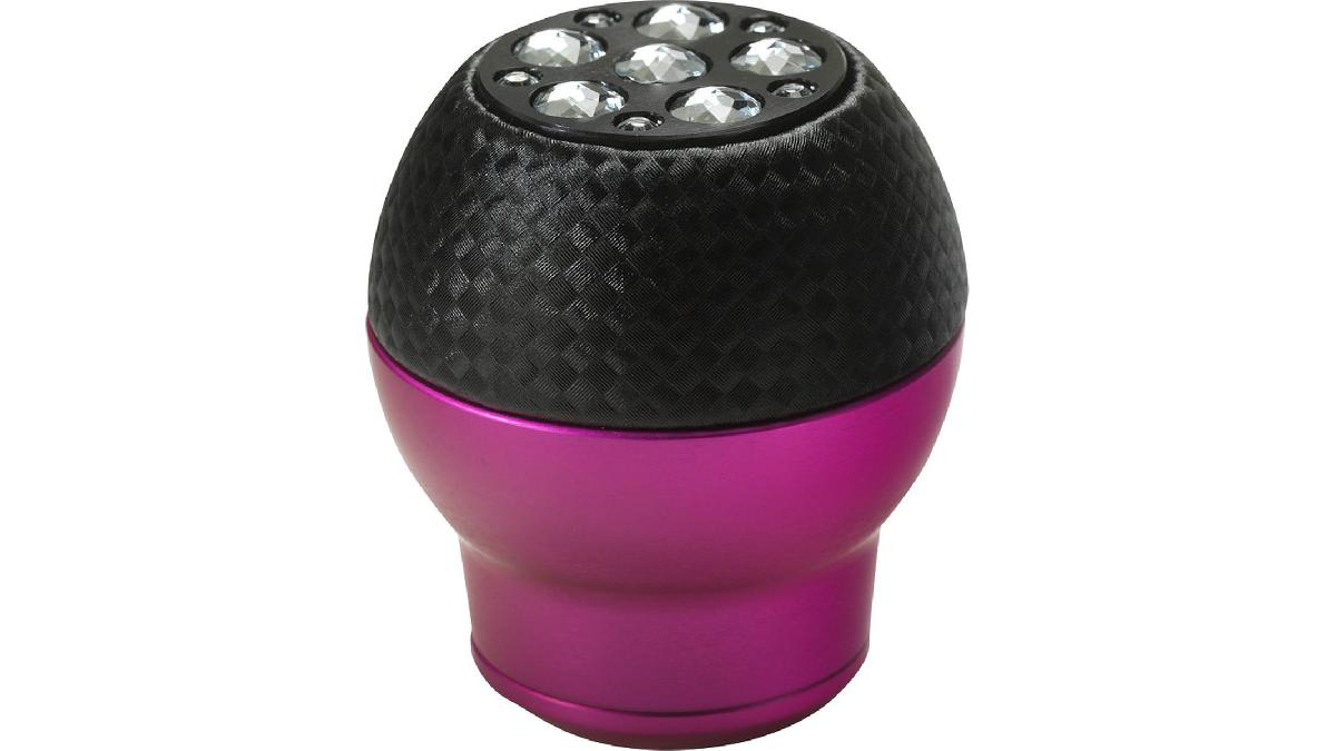 Pommeau+Crystals+rose%2Fcuir+noir